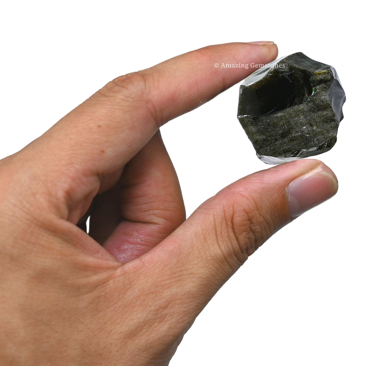 Amazing Gemstone Golden Sheen Obsidian Raw Crystals and Healing Stones, Natural Rocks for Tumbling - DIY Raw Stones and Crystals, 2 Pieces