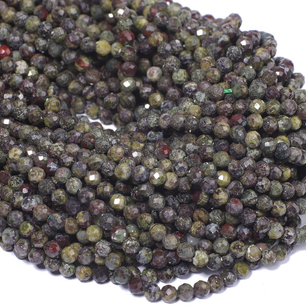 Song Xi 90pcs 4mm Natural Dragon Blood Gemstone Beads Faceted Round Loose Stone Beads for Jewelry Making