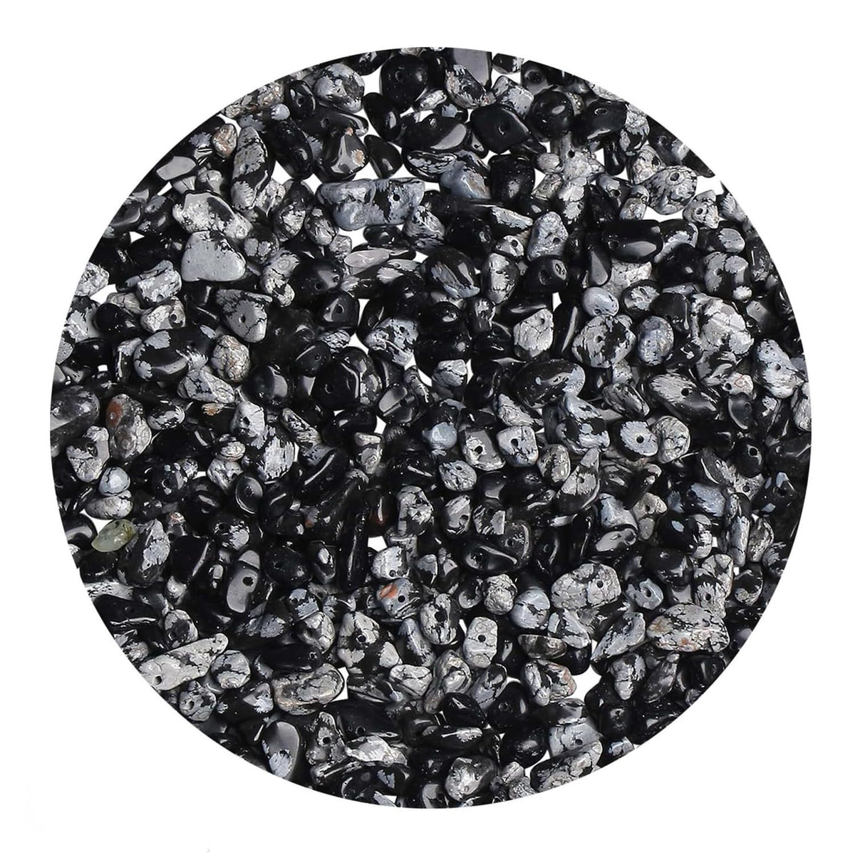 Natural Chip Stone Beads 450pcs Snowflake Chips 5-8mm Genuine Real Irregular Healing Crystal Rocks Hole Drilled DIY Loose Gemstone Beads for Jewelry Making Bracelet Earrings Necklace Crafting
