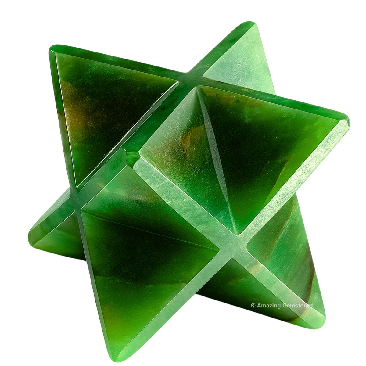 Amazing Gemstone Dark Green Aventurine Merkaba Crystal - 1.5 Inches Metaphysical Merkaba Star for Meditation - Energetic Tetrahedron and Healing Stones for Spiritual Growth and Healing (35-40mm)