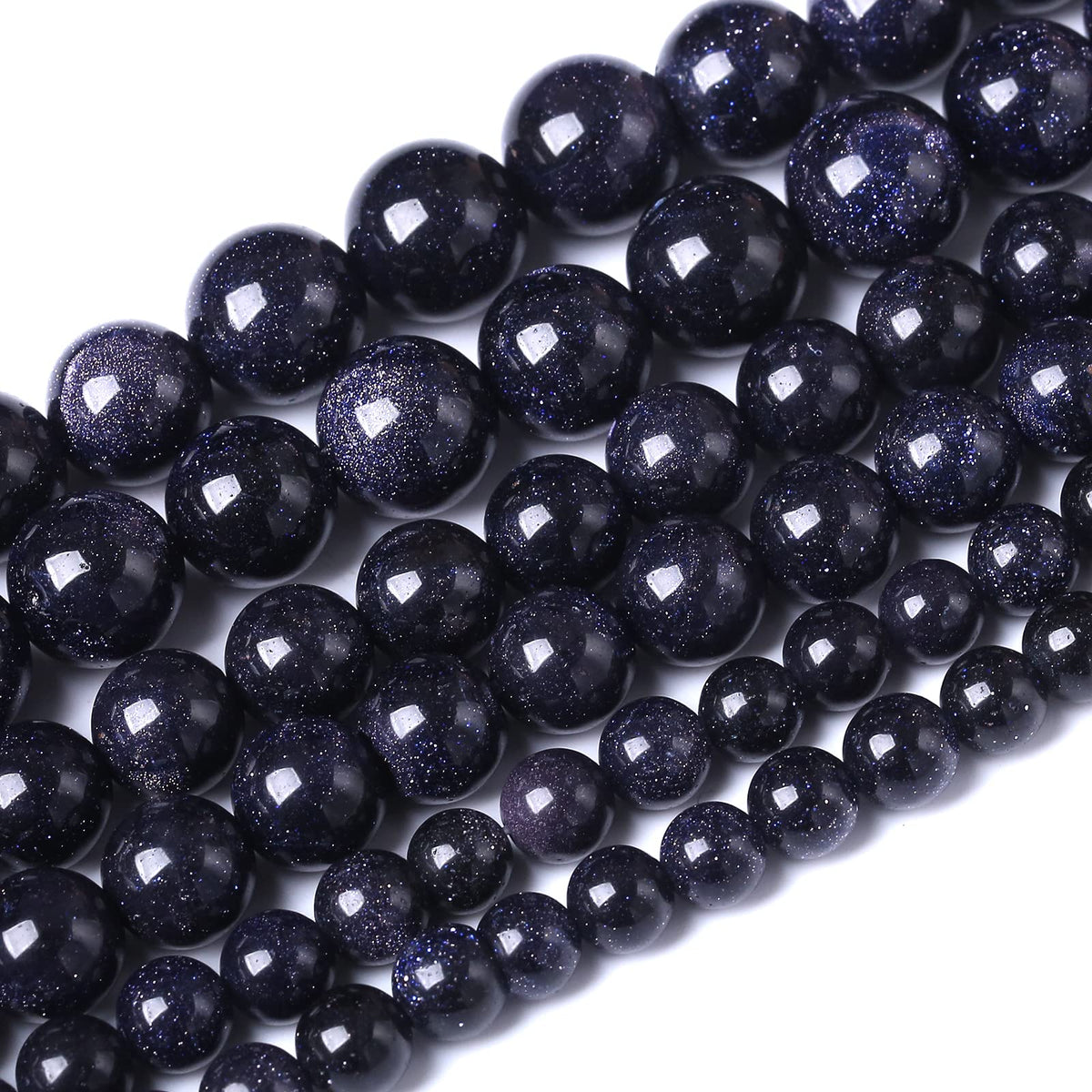 60PCS 6MM Natural Blue Sand Stone Beads Energy Healing Beads for DIY Jewelry Bracelet Necklace Making for Jewelry Making15Inch