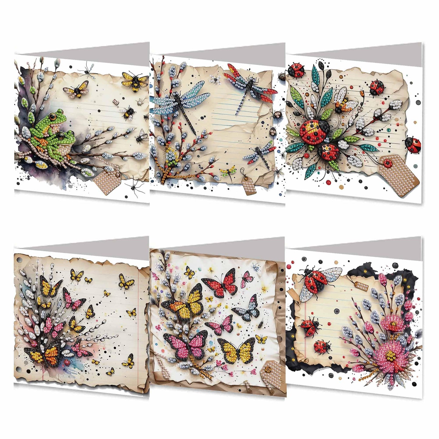 Sulunmo DIY Diamond Art Cards Kits for Adults, 5D Diamond Painting Kits Art Birthday Cards Birthday Gifts for Families, Friends, Partners(6Pcs with Envelopes Fantasy Cards-54) (Fantasy-Cards-54)
