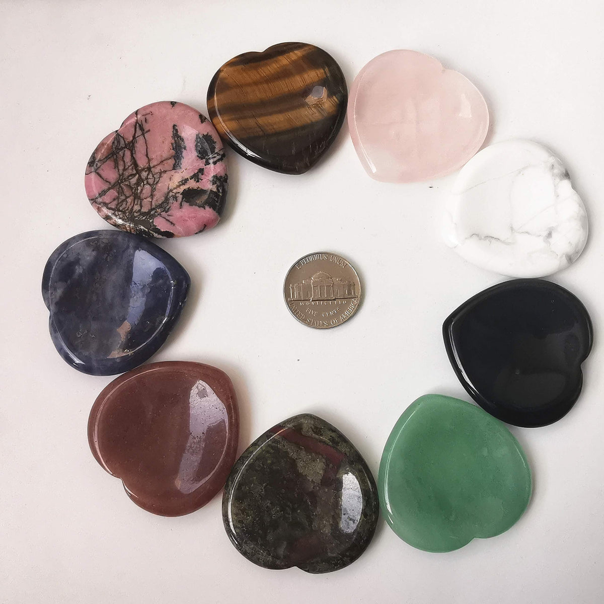 Bacatgem Natural Black Obsidian Heart Chakra Thumb Worry Stone,Hand Carved Healing Crystal Shaped Stone for Anxiety Stress Relief Meditation