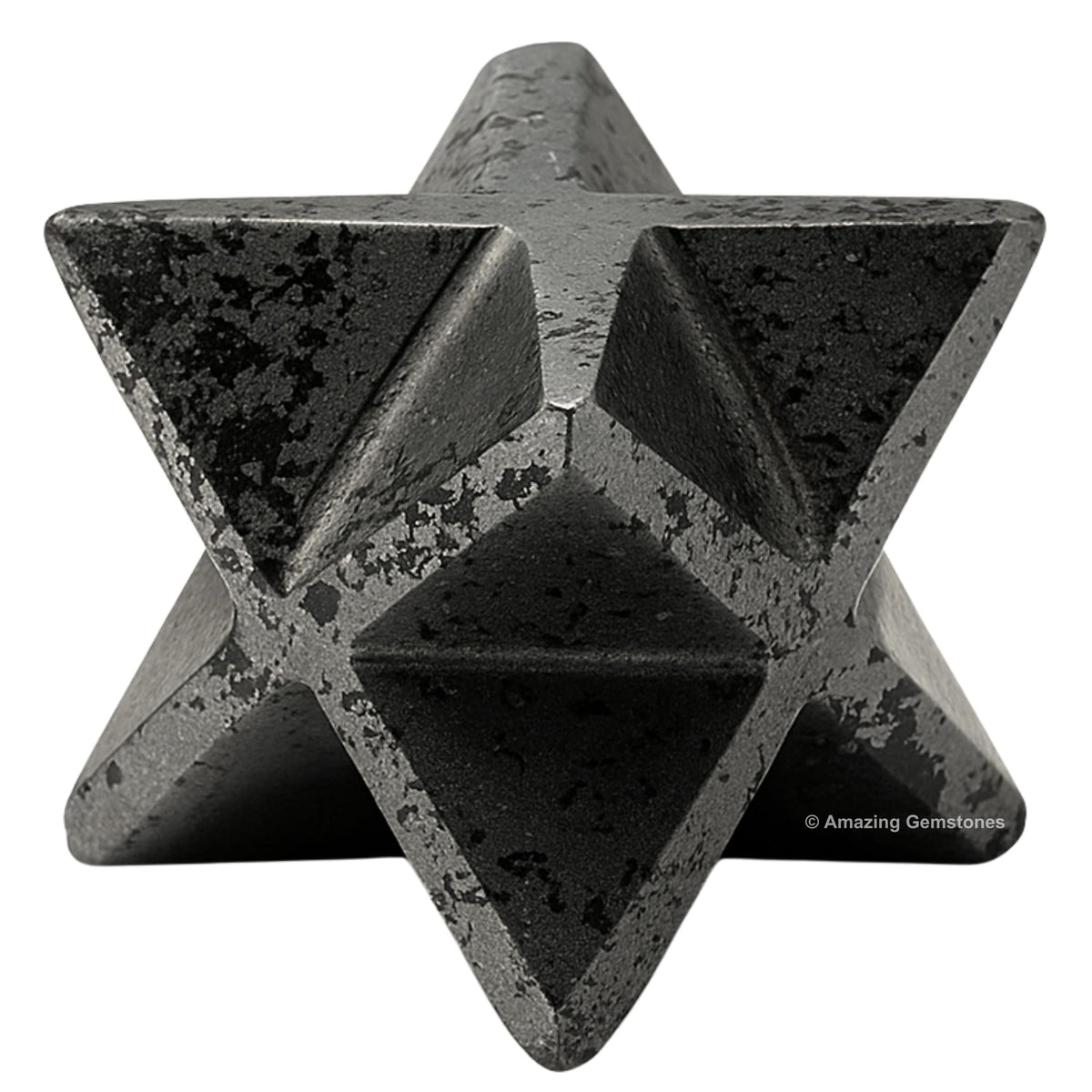 Amazing Gemstone Hematite Merkaba Crystal - 0.75 Inches Metaphysical Merkaba Star for Meditation - Energetic Tetrahedron Crystal and Healing Stones for Spiritual Growth and Healing (15-20mm)