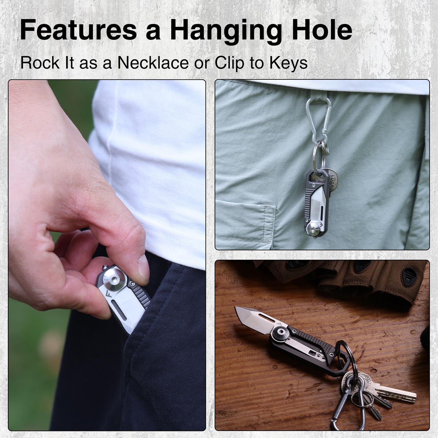 FLISSA Pocket Knife, 6-in-1 EDC Keychain Multitool, Mini Multitool Knife with Safety Lock, Premium Titanium Alloy Design for Everyday Carry, Camping, Outdoor, and Gift