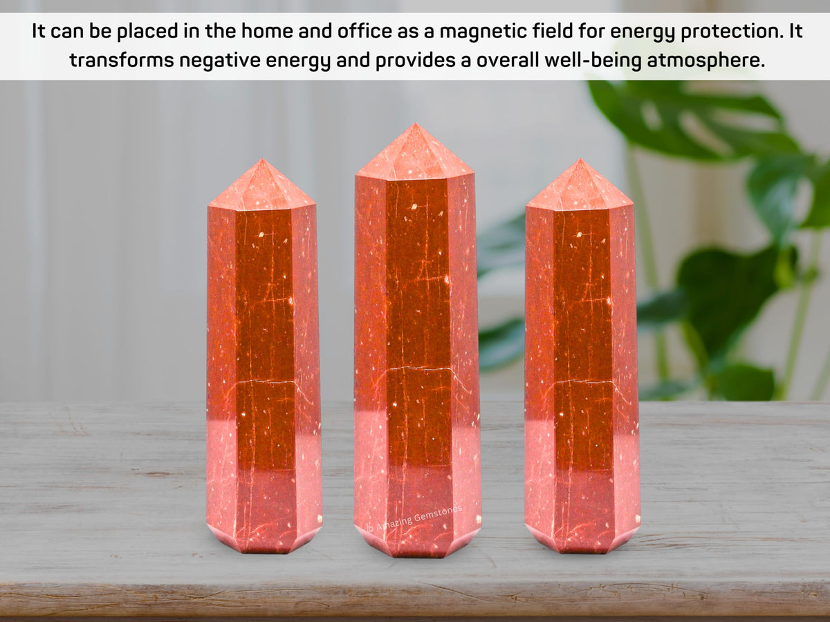 Amazing Gemstone Large Red Jasper Crystal Towers ~ Natural Healing Crystal Point Obelisk for Reiki Healing and Crystal Grid (5.5" to 6" INCH)