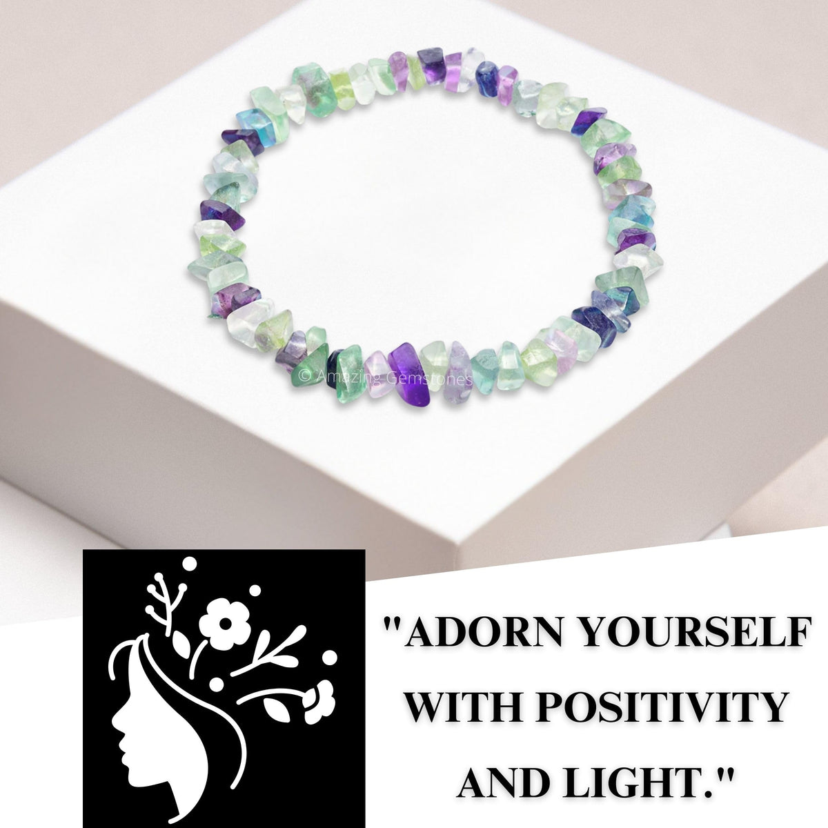 Amazing Gemstone Chips Bracelet (Multi Fluorite)