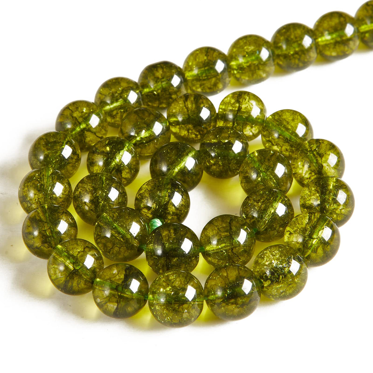 100pcs 6mm Peridot Beads Natural Gemstone Beads Round Loose Beads for Jewelry Making