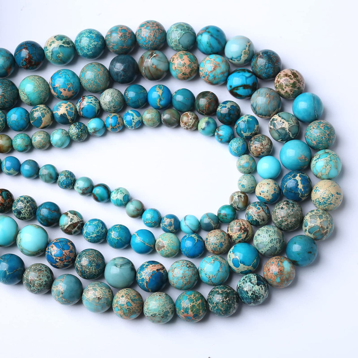 60PCS 6mm Natural Blue Imperial Jasper Beads Round Loose Stone Beads for Jewelry Making for Jewelry Making DIY Bracelet Necklace 15 Inch,Energy Stone Healing Power (6mm, Blue Imperial Jasper Beads)
