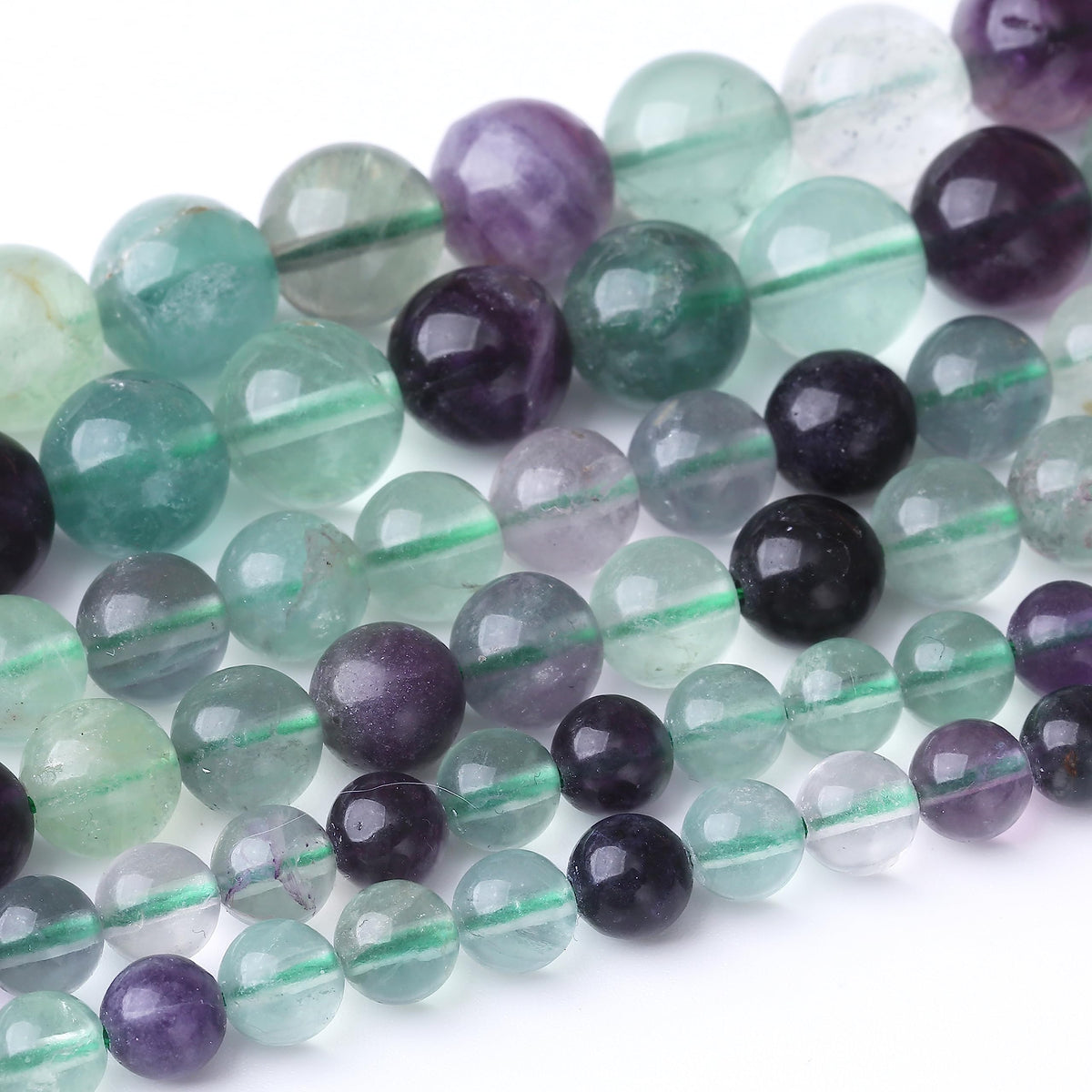 60PCS 6MM Natural Fluorite Stone Beads Energy Healing Beads for DIY Jewelry Bracelet Necklace Making for Jewelry Making15Inch