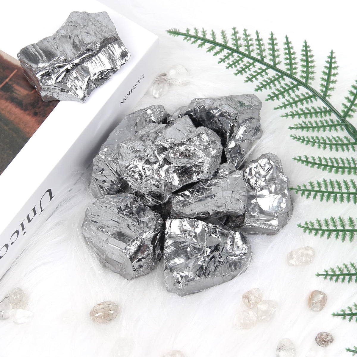 1.1lb Bulk Raw Terahertz Rough Crystal - Terahertz Raw Stones Crystal for Tumbling, Cabbing, Fountain Rocks, Decoration, Polishing, Wire Wrapping, Wicca & Reiki Crystal Healing
