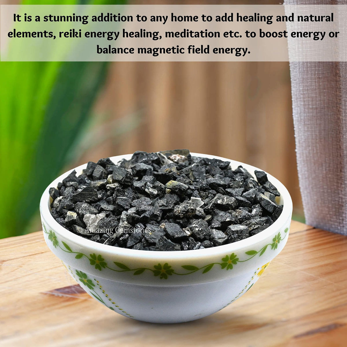 Black Tourmaline Crystal Chips Aquarium Gravel Rocks - Black Tourmaline Chips Bulk Fish Tank Gravel, Small Tumbled Stone Chips and Tiny Crystals for Decoration (Natural AAA Grade Gemstones)