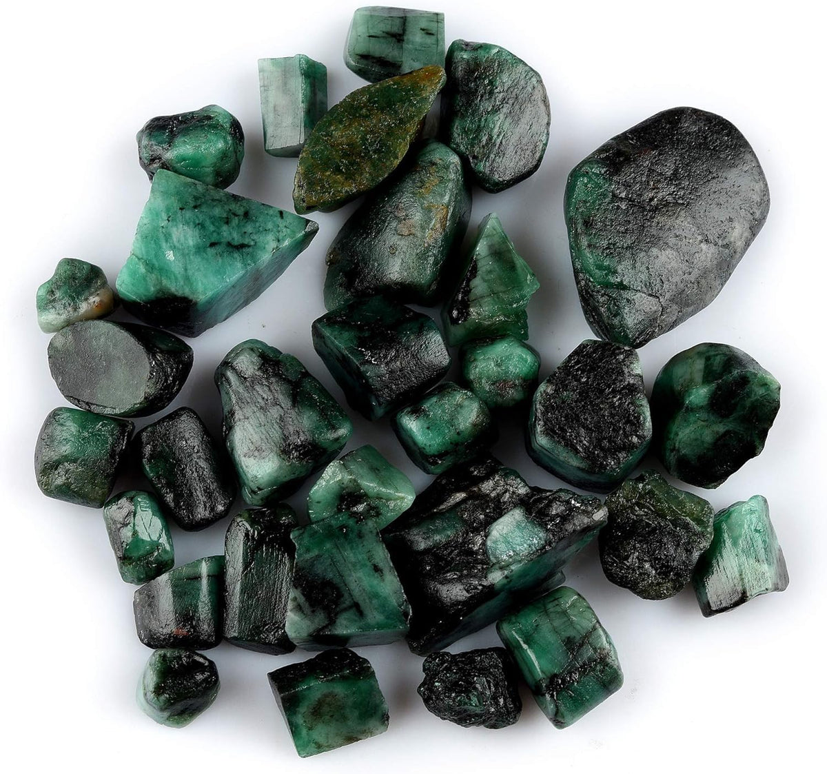 GEMKORA 100 carats Raw Green Emerald Stone Lot, Rough Gemstone, Natural Crystals, Chakra Crystals, Healing Stones, Wholesale Pack, Jewelry Making Supply, Supply, (8 to 10pcs)