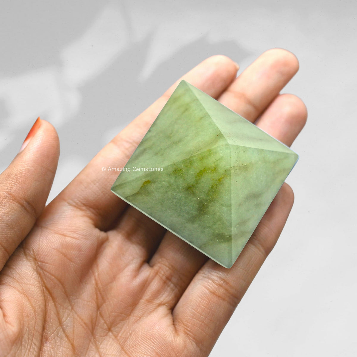 Green Aventurine Pyramid Crystal Healing Stones - 1.5" Great Pyramid Figurine of Natural Stone Pyramid for Meditation, Reiki, Chakra Balancing and Crystal Pyramids Grid