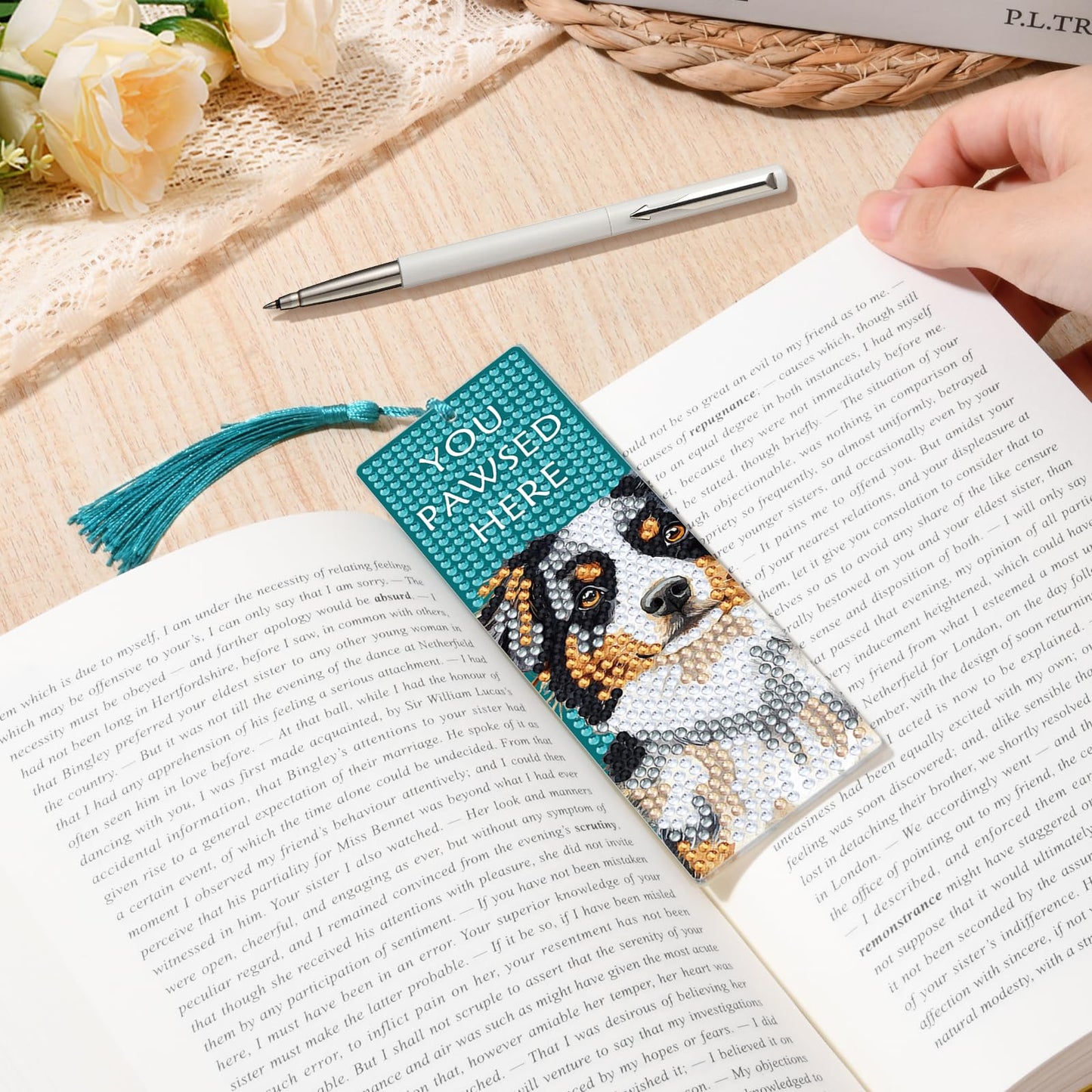 6 PCS Diamond Art Kits Bookmarks Diamond Painting Bookmark, 5D DIY Book Marks Dimond Art Paintings Gem Art, Acrylic Bookmarks with Tassels,Arts and Crafts for Adults Reading Gifts for Book Lovers