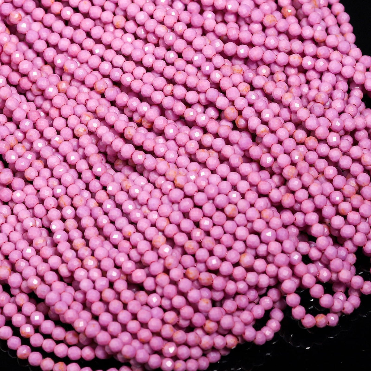Song Xi 120pcs 3mm Natural Purple Mica Gemstone Beads Faceted Round Loose Stone Beads for Jewelry Making (1 Strand)