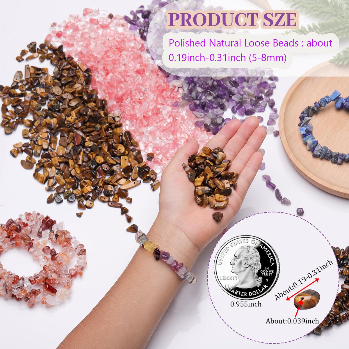 400pcs Natural Chip Stone Beads for Jewelry Making Green Aventurine 5-8mm Irregular Gemstones Healing Crystal Loose Rocks Bead Hole Drilled for Ring Earrings Necklace Bracelet Making DIY Art Crafts