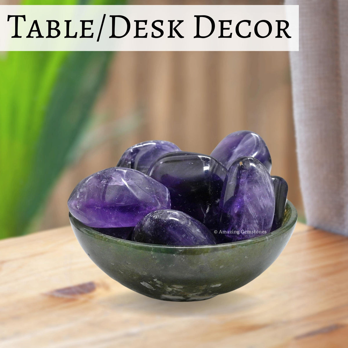 Amazing Gemstone Amethyst Crystals and Healing Stones Tumbled - 1 oz, Natural Healing Stones for Energy Balance, Stress Relief - Premium Polished Gems Rocks for Meditation and Wellness