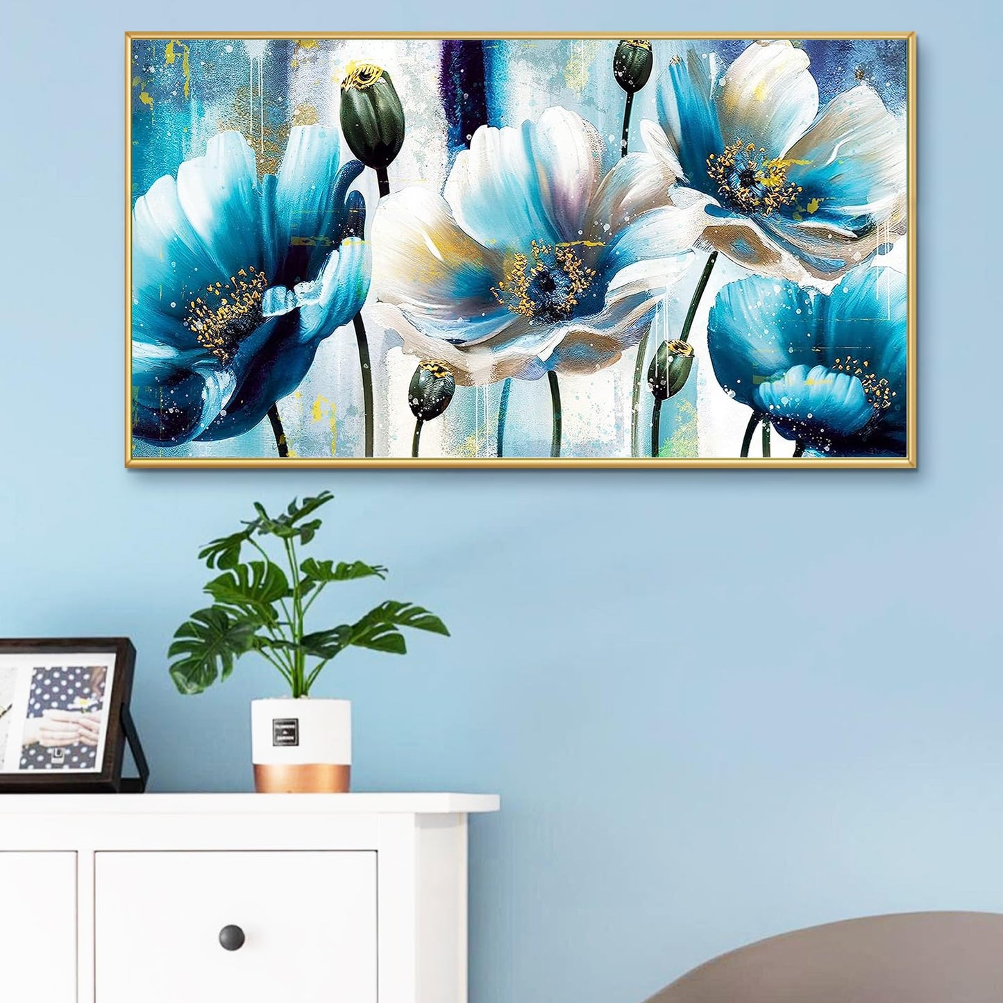 YALKIN 5D Diamond Painting Kits for Adults, Flowers Diamond Art Kits Full Drill Diamond Painting Kit for Adult Beginners, DIY Crystal Picture Art for Home Wall Decor 40x70cm/15.7x27.6in