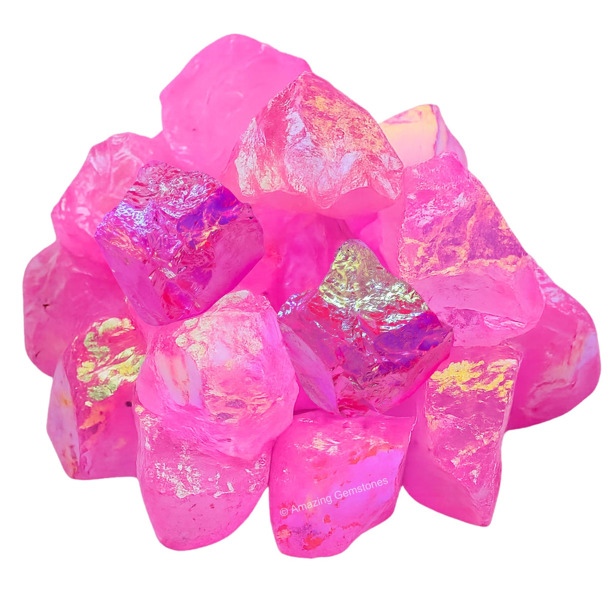 Amazing Gemstone 2 Pieces Rose Aura Quartz Raw Crystals and Healing Stones, Natural Rocks for Meditation and DIY Raw Stones and Crystals