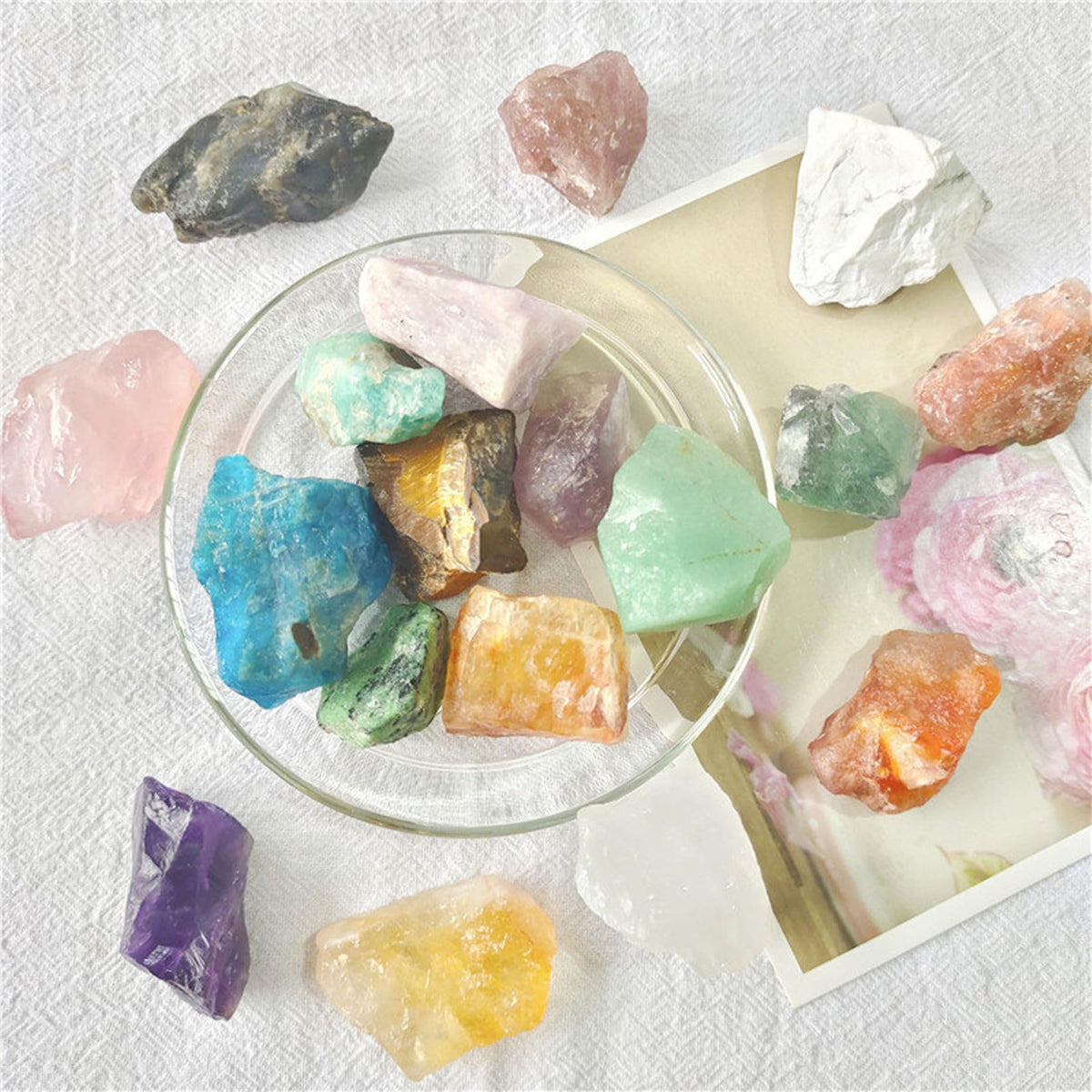 Rose Quartz Raw Crystals Healing Crystals Natural Rough Stones 1.2-2" for Tumbling, Fountain Rocks, Yoga, Meditation, Polishin, Gift 37