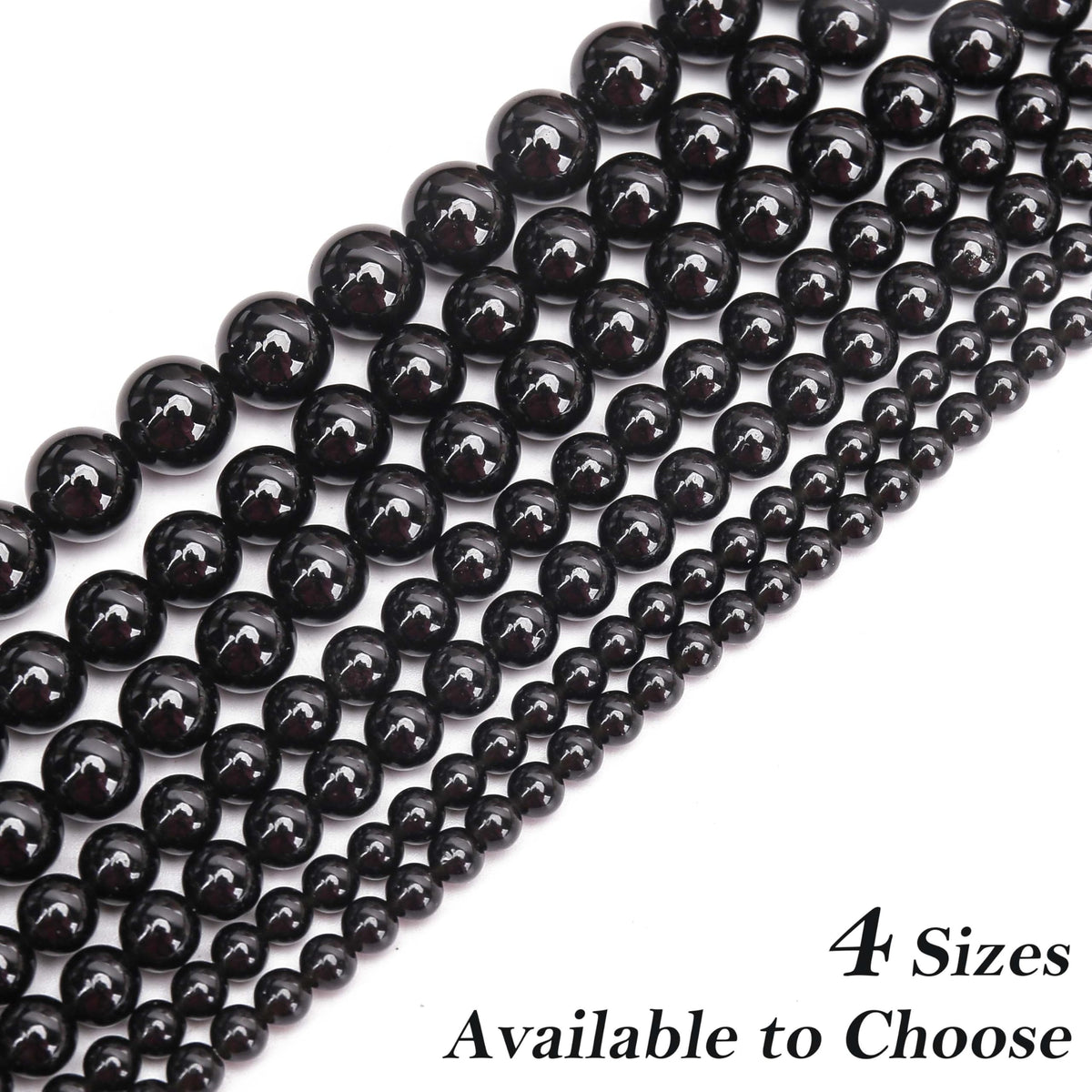 Aurehen Natural Gemstone Beads with Thread Needle Card as Complete Jewelry Making Kit, 120PCS 6mm Round Loose Energy Stone Spacer Beads, Smooth Healing Crystals for DIY Crafts (Black Tourmaline)