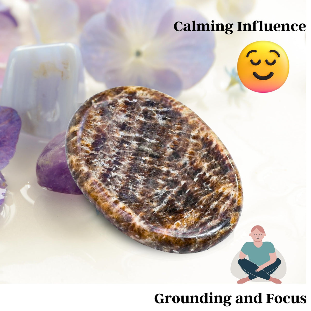 Amazing Gemstone Aragonite Worry Stone Crystals and Healing Stones - Worry Stones for Stress Relief Gift - Piedra Crystal Fidget for Meditation, Relaxation - Unique Stocking Stuffers & Birthday Gifts