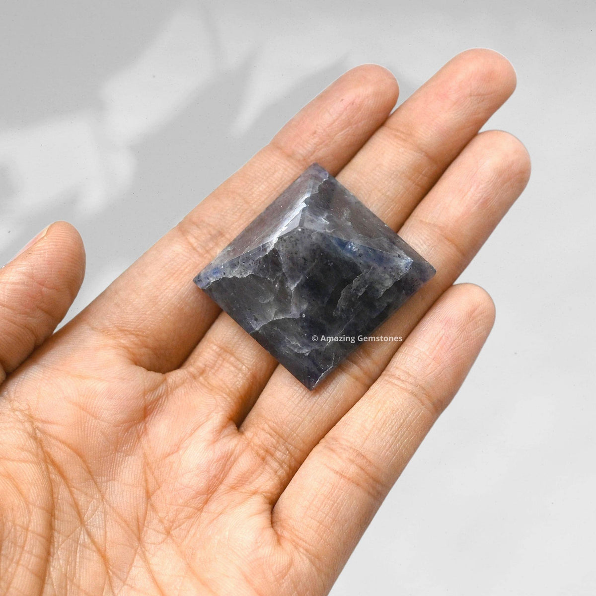 Amazing Gemstone Iolite Pyramid Crystal Healing Stones - 1" Great Pyramid Figurine of Natural Stone Pyramid for Meditation, Reiki, Chakra Balancing and Crystal Pyramids Grid