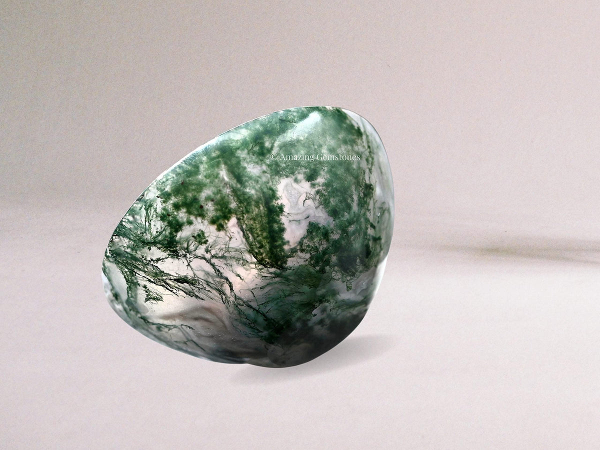Moss Agate Crystal Bowl - 2 Inch Decorative Bowls for Room and Home Decor - Gemstone Healing Crystals for Elegant Display, Positive Energy Balance and Gift