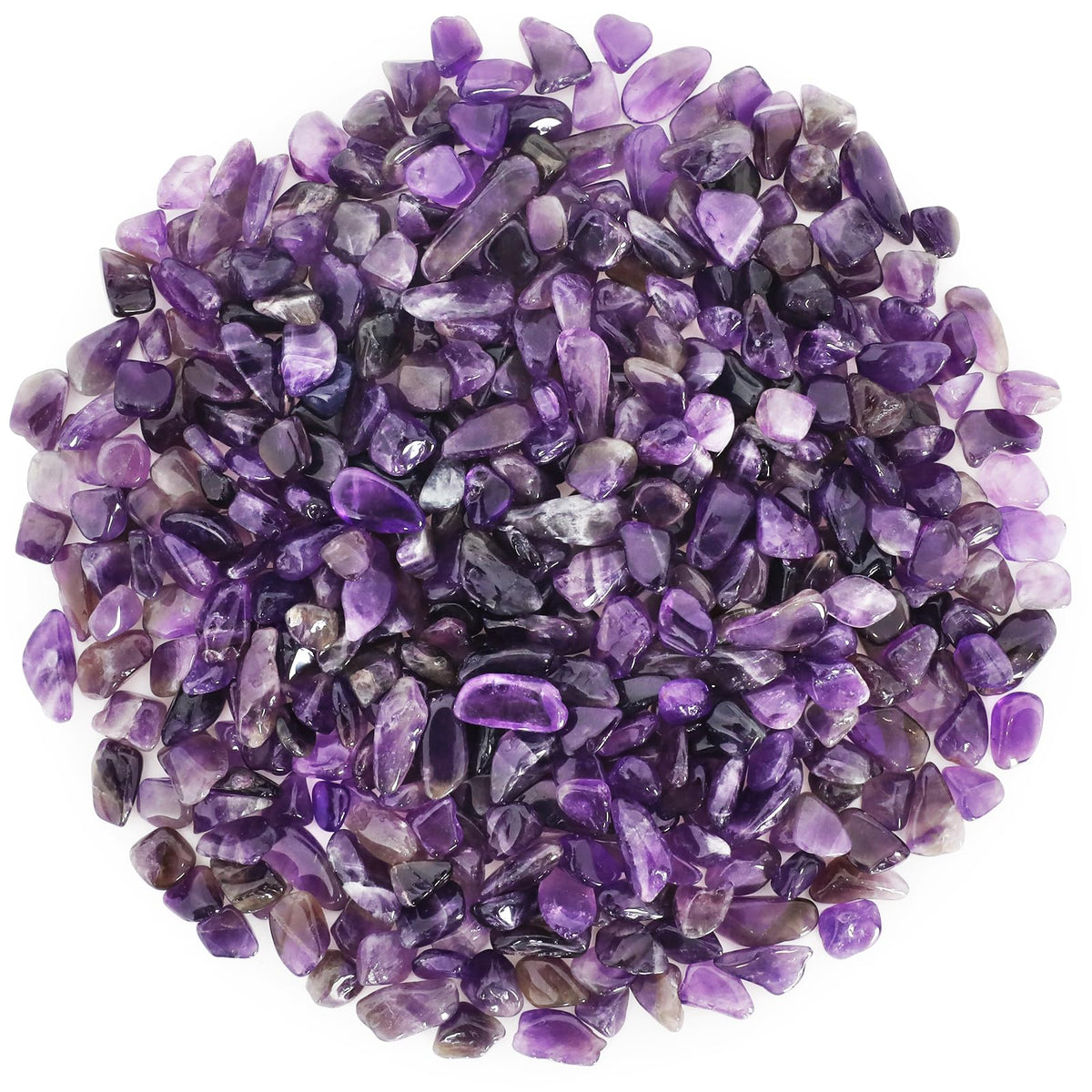 1.1lb Natural Crushed Amethyst Crystal Tumbled Chips-Healing Crystals Chips Bulk, Crushed Crystal Gemstones for Crafts, Beautiful Package for Gift (Amethyst)