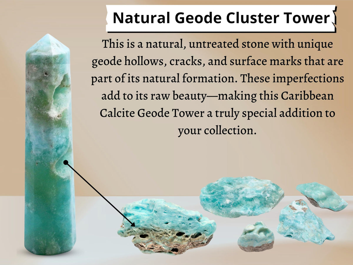 Amazing Gemstone Caribbean Calcite Crystal Towers ~ Healing Crystal Crystal (2" to 3" INCH)
