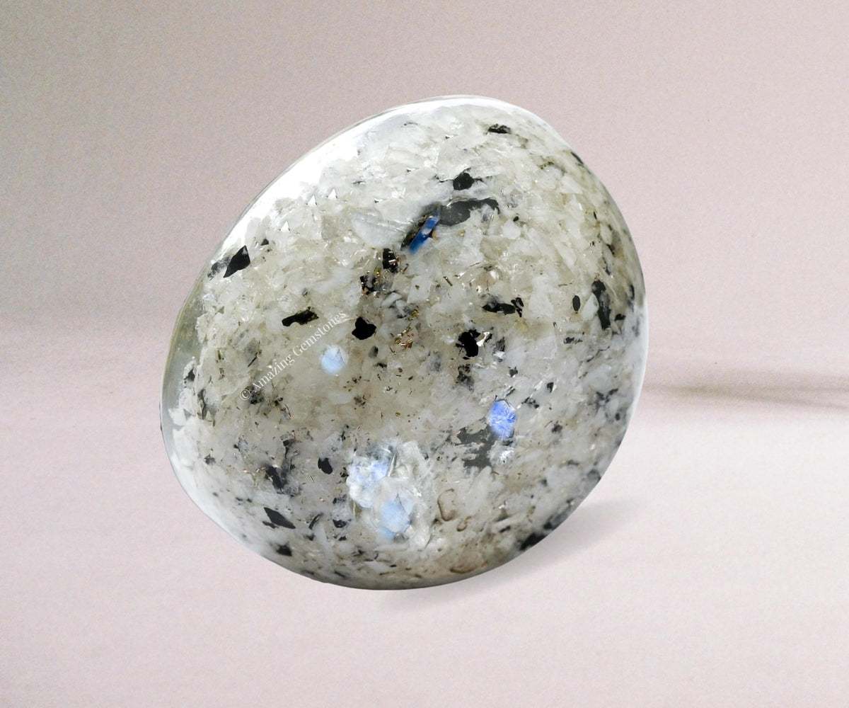 Amazing Gemstone Rainbow Moonstone Orgonite Orgone Crystal Gemstone Bowl - 2" Orgonite Rainbow Moonstone Crystal Bowl for Meditation, Crystals and Healing Stones Gift and Protection