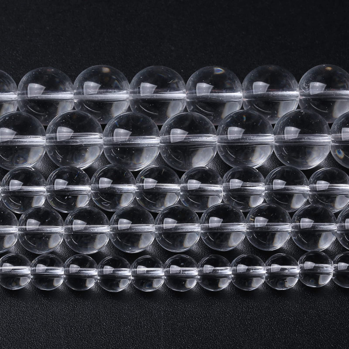 8MM 46PCS Clean Glass Spacer Loose Beads for Jewelry Making DIY Bracelet Necklace