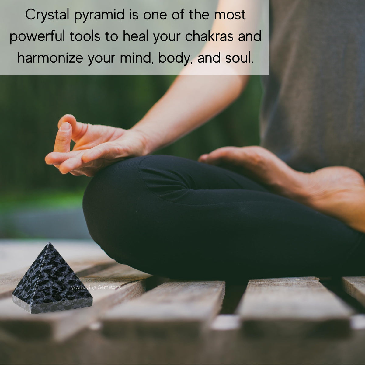 Amazing Gemstone Indigo Gabbro Pyramid Crystal Healing Stones - 1" Great Pyramid Figurine of Natural Stone Pyramid for Meditation, Reiki, Chakra Balancing and Crystal Pyramids Grid