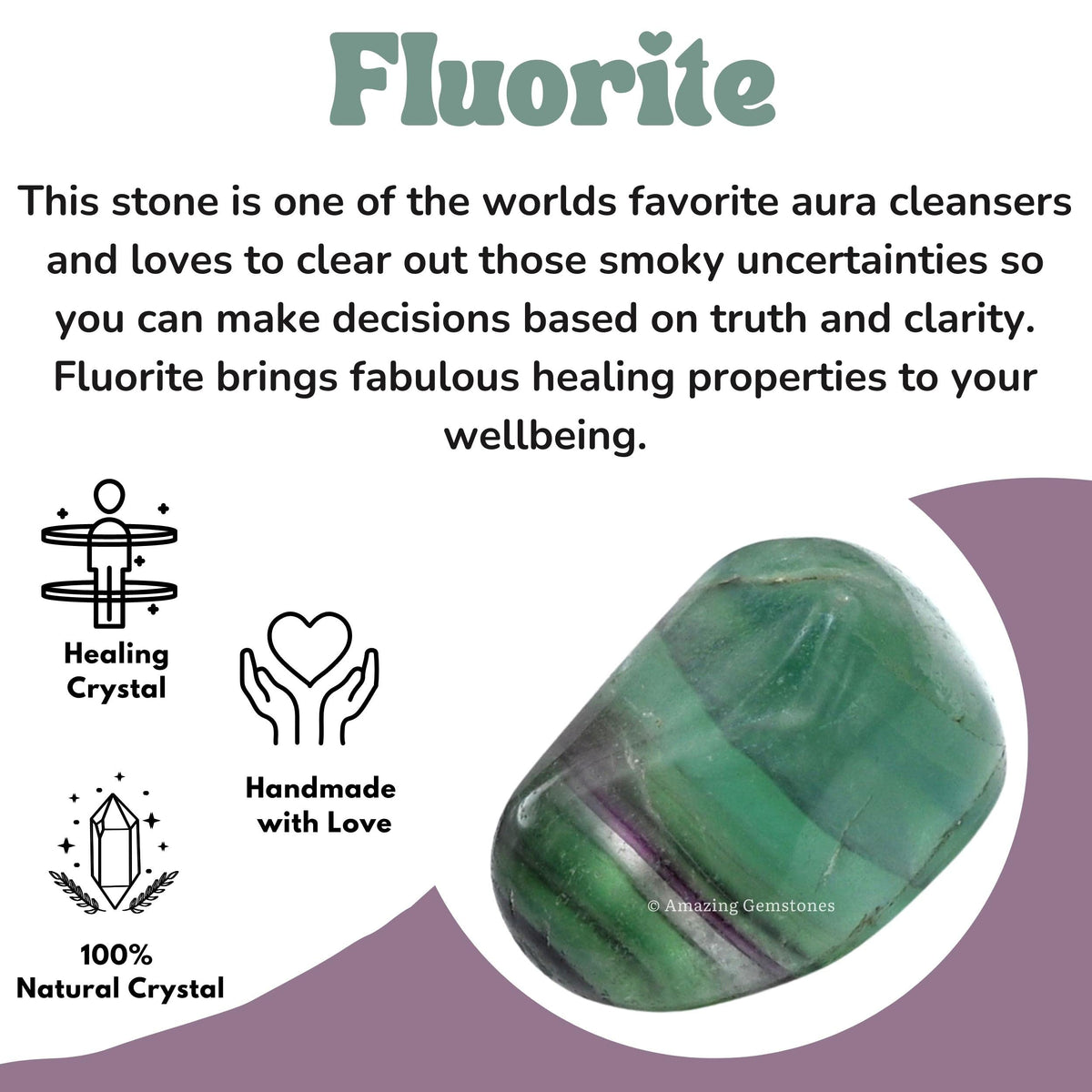 Amazing Gemstone Fluorite Crystals and Healing Stones Tumbled - 1 oz Fluorite Stone Gem Stones, Natural Healing Stones for Energy Balance, Stress Relief - Premium Polished Gems Rocks for Meditation
