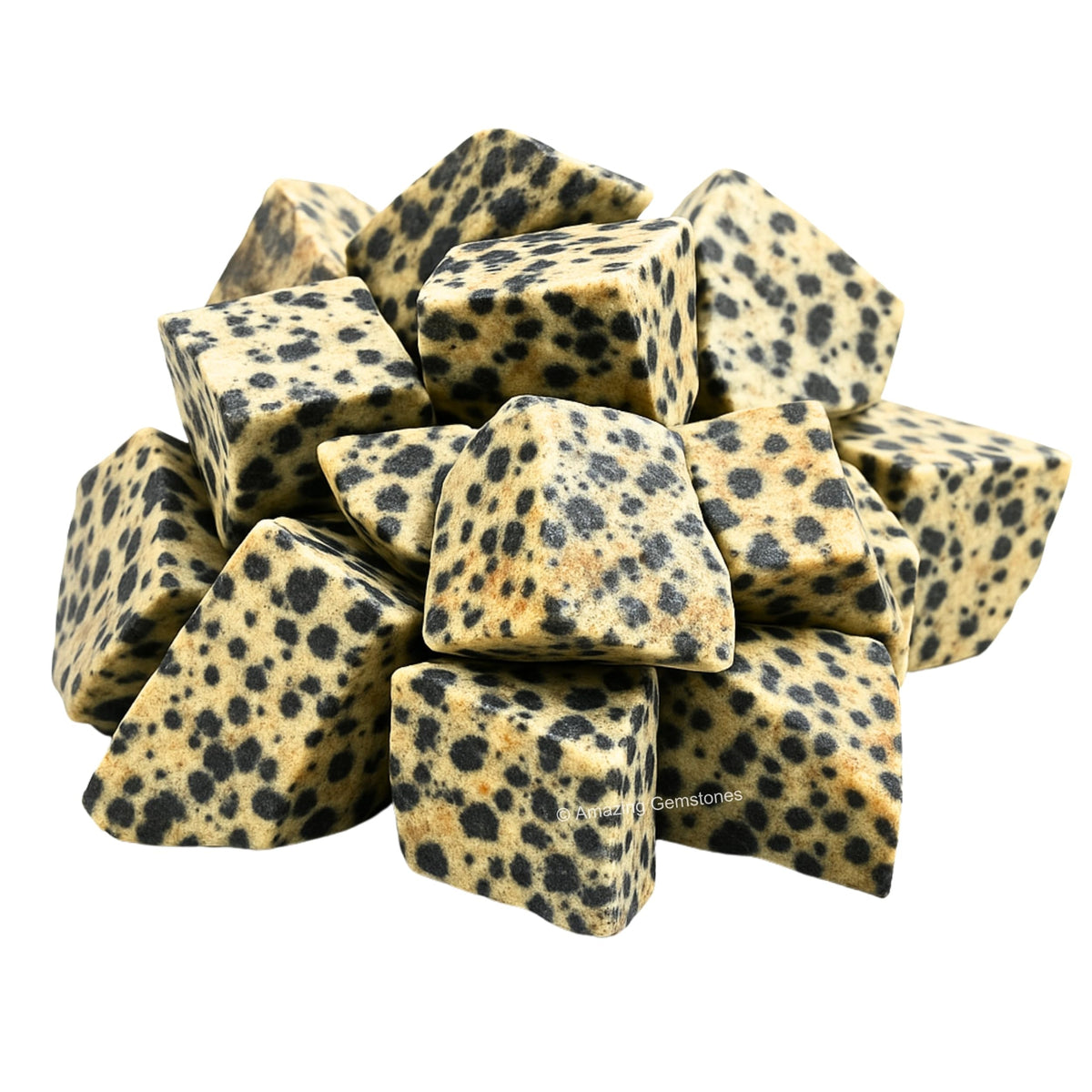 Amazing Gemstone Dalmatian Jasper Raw Crystals and Healing Stones, Natural Rocks For Tumbling - DIY Raw Stones And Crystals (1 Piece)