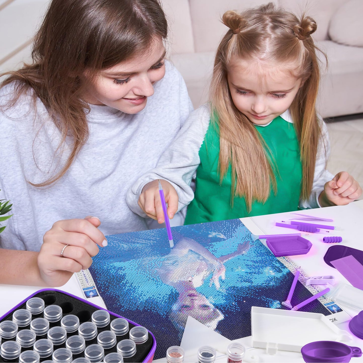 LYMUSUMI 30 Slots Diamond Art Storage Containers for Adults Portable Bead Storage Boxes for Diamond Painting Accessories and Tools