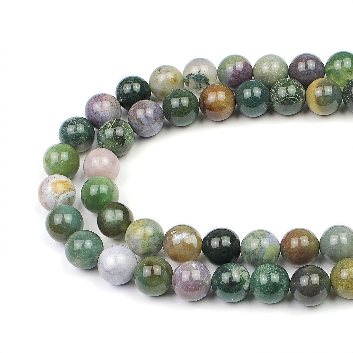 MJDCB AAA Natural Round India Agate Stone Beads Onyx Loose Beads for DIY Necklace Bracelat Jewelry Making Strand 15" (6mm)