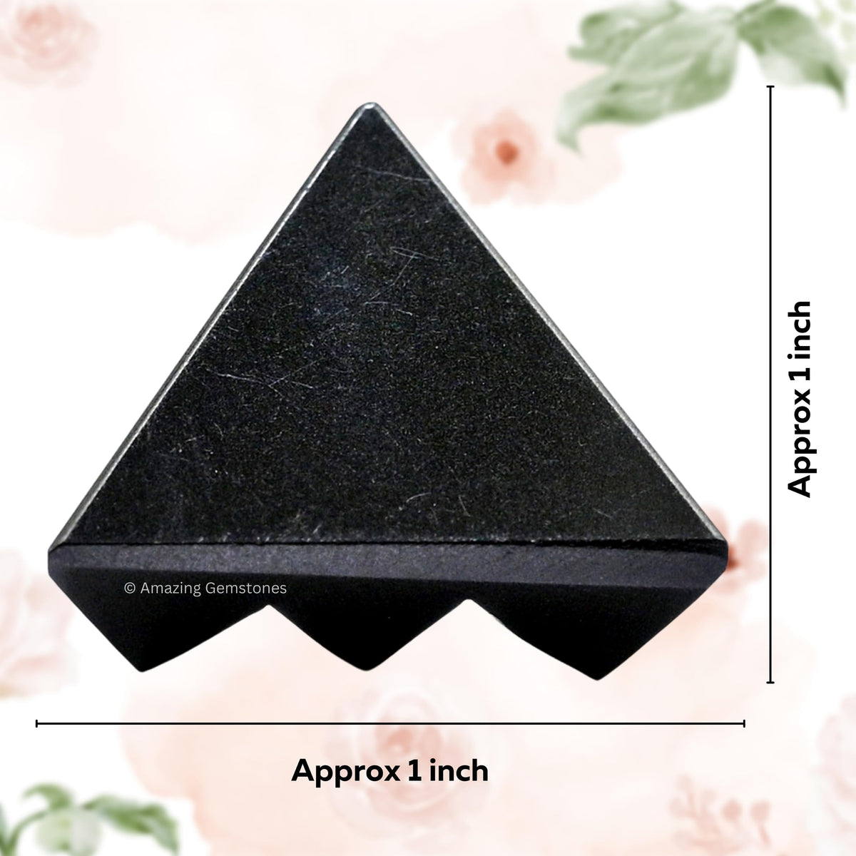 Amazing Gemstone Black Agate Crystal Pyramid with 9 Pyramid Plate Bottom - 1" Mini Pyramid Figurine of Natural Stone Pyramid for Meditation, Reiki, Chakra Balancing Vastu Pooja and Crystal Grids