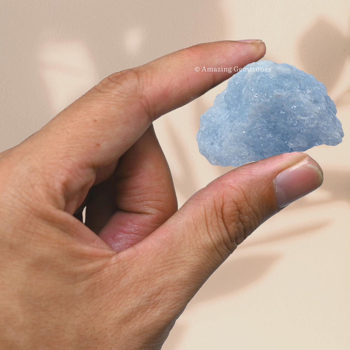 Amazing Gemstone Blue Calcite Raw Crystals and Healing Stones, Natural Rocks for Tumbling and DIY Raw Stones and Crystals (1 Piece)