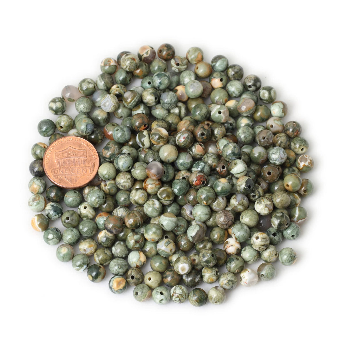 CHEAVIAN 60PCS 6mm Natural Aust Rhyolite Stone Gemstone Round Loose Beads for Jewelry Making 1 Strand 15"
