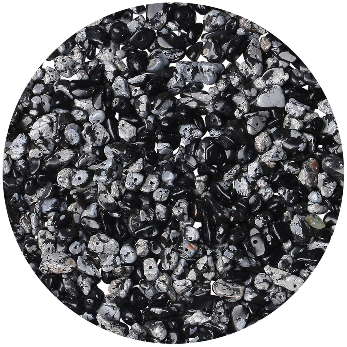 LAIDANLA Snowflake 400pcs Natural Chip Stone Beads 5-8mm Healing Crystal Irregular Gemstones Drilled DIY Loose Rocks Bead Crystal for Bracelet Earrings Necklace Jewelry Making Crafting