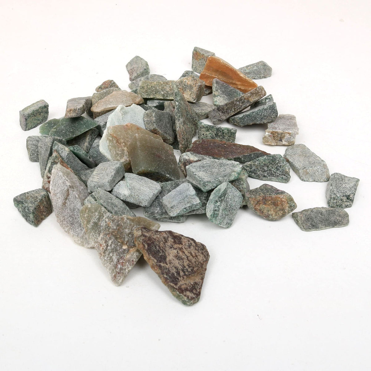 REAL-GEMS Natural Raw Healing Crystals Rough Stones for Tumbling, Cabbing, Polishing, Wire Wrapping, Wicca & Reiki Crystal Healing, Mix Gemstones,7 Chakra (Green Jade)