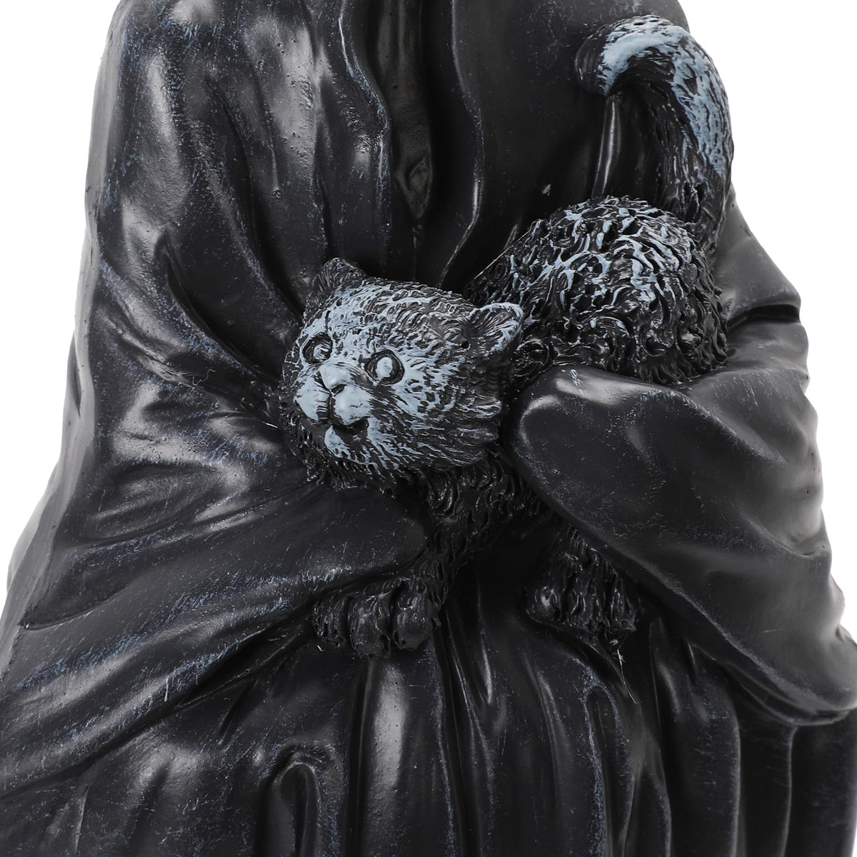 YYPLIAN 2 PCS Grim Reaper Statue Gothic Faceless Figure Decor Sitting Statue with Rose and Cat for Halloween Home Tabletop Bookshelf Figure Decor