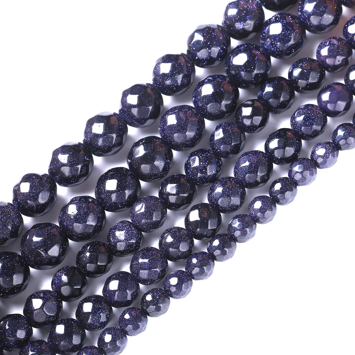 8mm 45pcs Natural Blue Sandstone Faceted Stone Beads for Jewelry Making DIY Bracelet Necklace Accessories 15" Energy Healing Power Stone Beads (Faceted Blue Sandstone, 8mm)