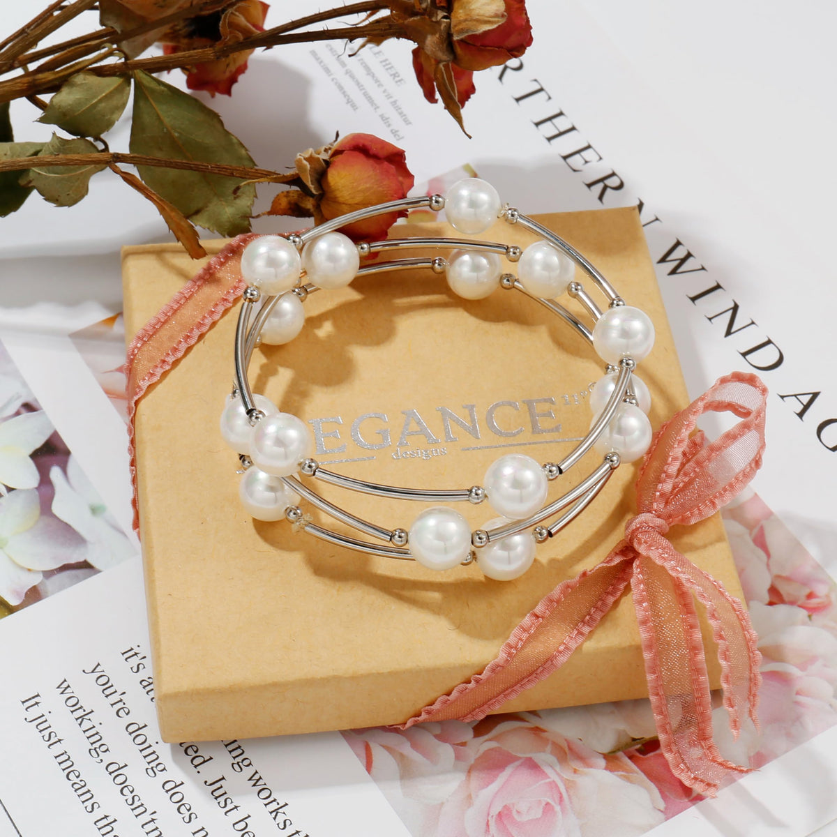 Elegance 11 designs Silver Blessing Bracelet 10mm Crystal White Pearl Bracelet Dainty Thin Tube For Women Simple Bridal Gifts For Friends And Loved