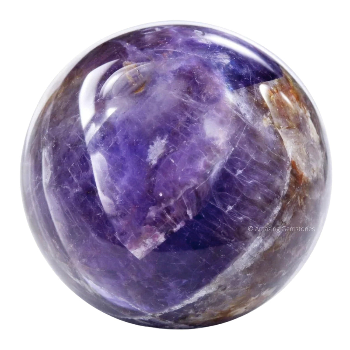 Amazing Gemstone Amethyst Chevron Crystal Ball with Stand - 2" Inches Crystal Sphere Meditation Balls for Witchcraft and Decorative Balls