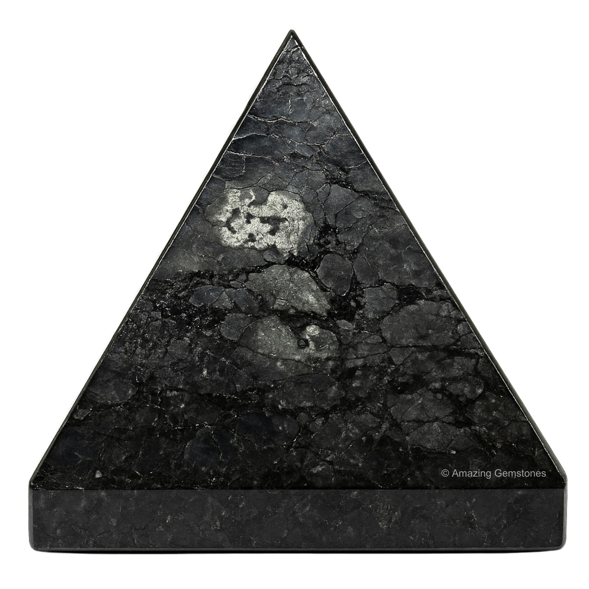 Amazing Gemstone Nuummite Pyramid Crystal Healing Stones - 2" Great Pyramid Figurine of Natural Stone Pyramid for Meditation, Reiki, Chakra Balancing and Crystal Pyramids Grid