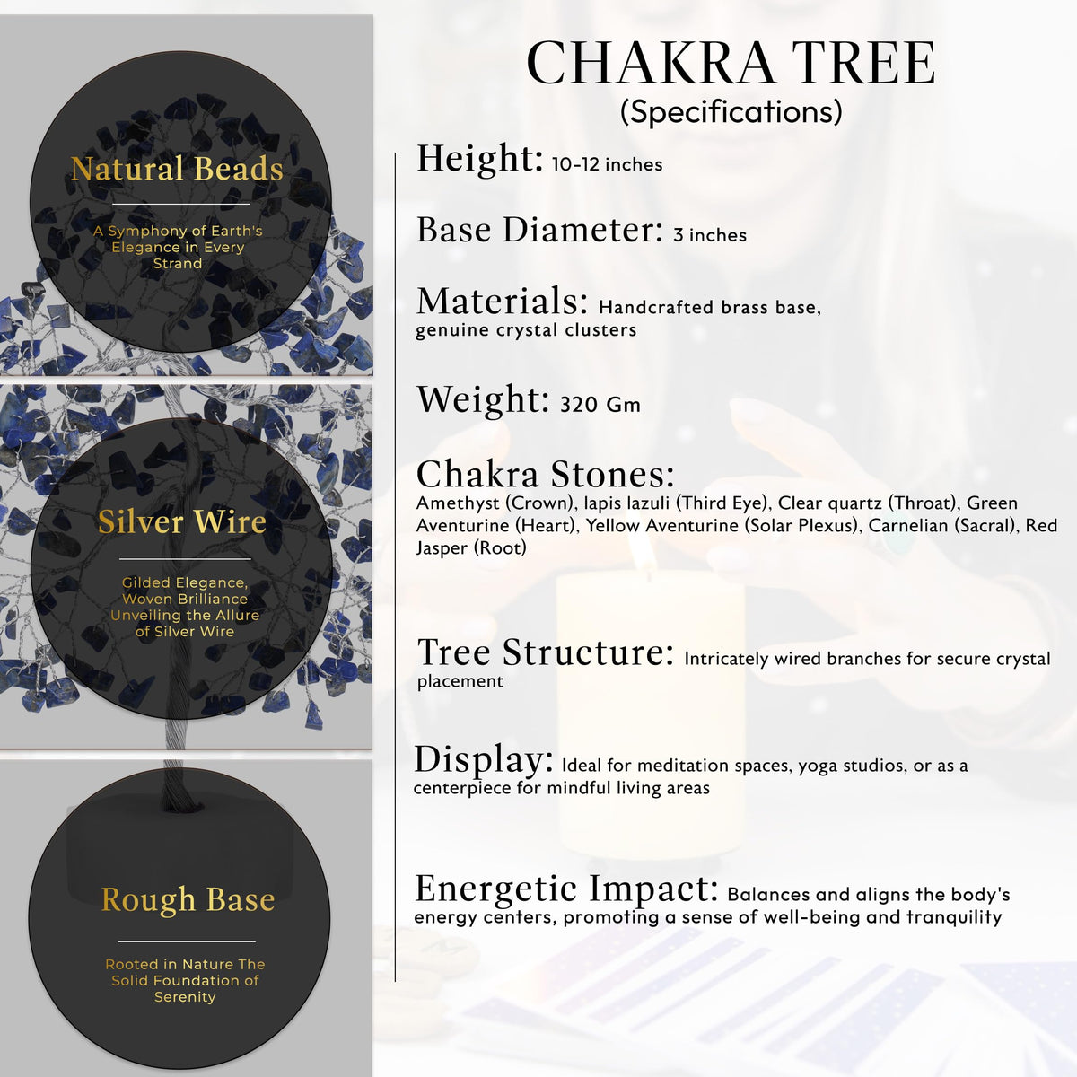 Lapis Lazuli Gemstone Tree, Crystal Tree for Positive Energy, Crystals and Healing Stones, Tree of Life, Chakra Tree - Luck, Thoughtful Gifts for Women, Tree of Life Decor, Clever Birthday Gifts