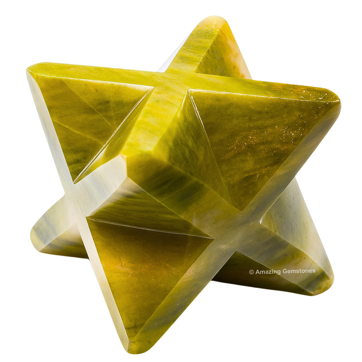 Amazing Gemstone Vesuvianite Merkaba Crystal - 1 Inches Metaphysical Merkaba Star for Meditation - Energetic Tetrahedron Crystal and Healing Stones and Healing (20-25mm)